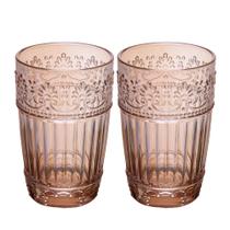 Jogo 2 Copo de Cristal para Água Suco Mauve 350ml Âmbar Wolff