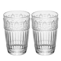 Jogo 2 Copo de Cristal para Água Suco Mauve 350ml Transparente Wolff