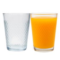 Jogo 2 Copo de Vidro 200ml Suco Refrigerante Água Diamond Cut Fratelli