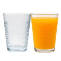Jogo 2 Copo De Vidro 200ml Suco Refrigerante água Diamond Cut Fratelli