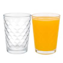 Jogo 2 Copo de Vidro 200ml Suco Refrigerante Água Waves Fratelli