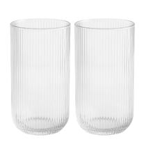 Jogo 2 Copo de Vidro Alto para Água Suco Lines Transparente 430ml Wolff Jogo 2 Copo de Vidro Alto para Água Suco Lines Transparente 430ml Wolff