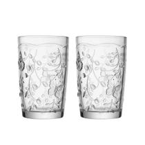 Jogo 2 Copo de Vidro New Butterfly Borboleta Flores Cristal Ecológico 330ml Lyor