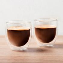 Jogo 2 Copo de Vidro Térmico Parede Dupla Blend Maxwell Williams 250ml em Borossilicato