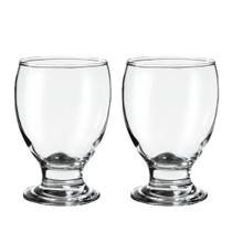 Jogo 2 Copo Taça de Água Suco Refrigerante Vidro Transparente Noruega Class Home 250ml
