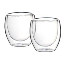 Jogo 2 Copos Café Parede Dupla De Vidro Boro 80ml Class Home Jogo 2 Copos Café Parede Dupla De Vidro Boro 80ml Class Home