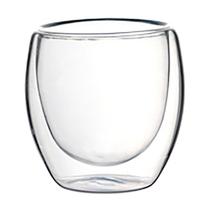 Jogo 2 copos Coffee Time vidro dupla parede 80ml -Fracalanza