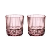 Jogo 2 Copos Cristal Whisky 370 Ml Lilás America 20S