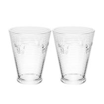 Jogo 2 Copos De água Lines Butterfly Em Vidro Transparente Wolff 350ml