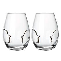 Jogo 2 Copos De Vidro 580Ml Passione Lapidada Escultura Luxo Jogo 2 Copos De Vidro 580Ml Passione Lapidada Escultura Luxo