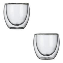 Jogo 2 Copos P/ Café Dupla Parede De Vidro Borossilicato 70ml Lyor Jogo 2 Copos P/ Café Dupla Parede De Vidro Borossilicato 70ml Lyor