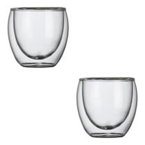 Jogo 2 Copos P/ Café Expresso Suco Chá Parede Dupla 240 Ml Jogo 2 Copos P/ Café Expresso Suco Chá Parede Dupla 240 Ml