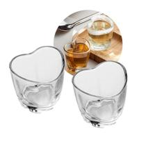 Jogo 2 Copos Para Shot De Vidro Dose Degustação Coração Transparente Lyor 50ml Jogo 2 Copos Para Shot De Vidro Dose Degustação Coração Transparente Lyor 50ml