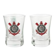 Jogo 2 Copos Shot Vidro 50ml - Corinthians