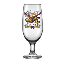 Jogo 2 Copos Taças Floripa Pokal Cerveja Artesanal 300ml Vidro Temperado Estampada Resistente