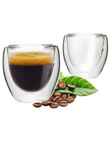 Jogo 2 Copos Vidro Borossilicato Parede Dupla 250Ml Café Cappuccino Chá Térmico Jogo 2 Copos Vidro Borossilicato Parede Dupla 250Ml Café Cappuccino Chá Térmico