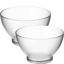 Jogo 2 Cumbucas 500ml e 750ml Tigela Plástica Servir Caldo Feijoada Saladas Doces Açaí Coza