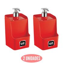 Jogo 2 Dispenser Pratico Slin Gourmet Plastico Vermelho