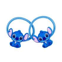 Jogo 2 Elástico Cabelo Azul Stitch Disney Jogo 2 Elástico Cabelo Azul Stitch Disney