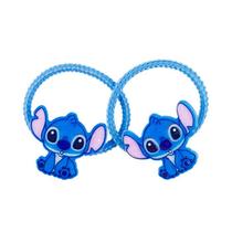 Jogo 2 elástico cabelo azul stitch - disney
