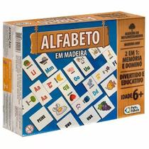 Jogo 2 Em 1 Memória E Dominó Alfabeto 31 Pcs MDF - MADEIRA