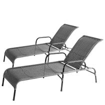 Jogo 2 Espreguiçadeiras Esteira Catar com 7 Regulagens para Área de Sol, Piscina, Jardim Jogo 2 Espreguiçadeiras Esteira Catar com 7 Regulagens para Área de Sol, Piscina, Jardim