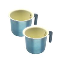 Jogo 2 Fervedor Leiteira Caneco Antiaderente Cerâmica Cooktop Fogão Indução