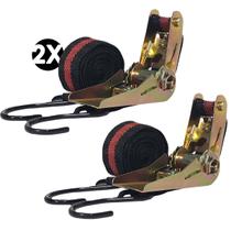 Jogo 2 Fitas Cintas C/catraca P/prender Carga Amarração 3,6m