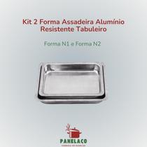 Jogo 2 Formas Assadeira Retangular Tabuleiro Aluminio Alta .n1 30x20x5cm .n2 33x2x5cm