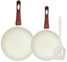 Jogo 2 Frigideira com Espátula - Bege