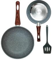 Jogo 2 Frigideira com Espátula - Cinza