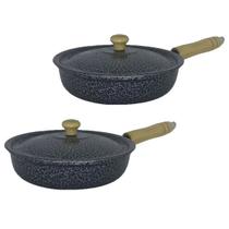 Jogo 2 Frigideiras Aluminio Fundido Batido Carqueado 24 e 28