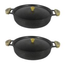 Jogo 2 Frigideiras Grande Alumínio Batido 30CM Craqueado