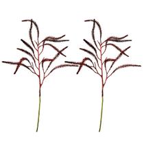 Jogo 2 Galhos Decorativo Natal Pinheiro Glitter Vermelho Luxo 43cm - Bela Flor