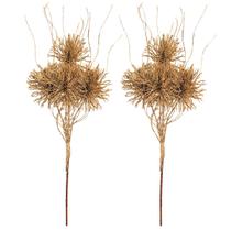 Jogo 2 Galhos Natalino Haste 4 Buchinhos Glitter Bronze Prime 46cm x 15cm Jogo 2 Galhos Natalino Haste 4 Buchinhos Glitter Bronze Prime 46cm x 15cm