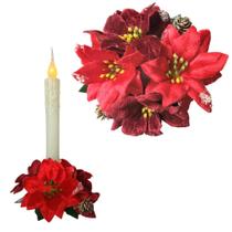 Jogo 2 Guirlandas Bobeches Ø 15cm Natal Com 2 Velas Led Oscilante