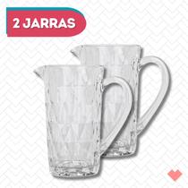 Jogo 2 Jarras Diamante Premium 1 L Vidro Grosso Transparente