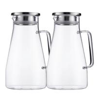 Jogo 2 Jarras Moderna Vidro Resistente 1,7 Litros e Tampa Inox