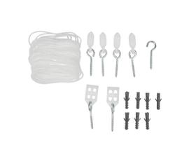 Jogo 2 Kit Reposição De Varal Completo Para Teto Com Corda Em Nylon 14 Metros Roldana