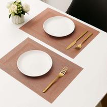 Jogo 2 Lugar Americano Retangular Mesa PVC Rose Executivo 30x45cm Em Casa Tem