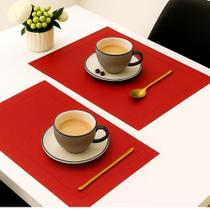Jogo 2 Lugar Americano Retangular Mesa Pvc Vermelho Executivo 30x45cm Em Casa Tem Jogo 2 Lugar Americano Retangular Mesa Pvc Vermelho Executivo 30x45cm Em Casa Tem