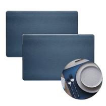 Jogo 2 Lugares Americanos Retangular Mesa PVC Azul Escuro Executivo 30x44cm Em Casa Tem Jogo 2 Lugares Americanos Retangular Mesa PVC Azul Escuro Executivo 30x44cm Em Casa Tem