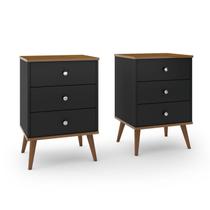 Jogo 2 Mesas Cabeceira Mesinhas Quarto Decoração Moderna Lateral Cama Organizadora MIX
