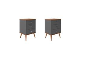 Jogo 2 Mesas Cabeceira Mesinhas Quarto Decoração Moderna Lateral Cama Organizadora MIX