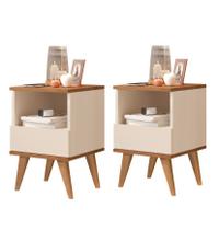 Jogo 2 Mesas Cabeceira Mesinhas Quarto Decoração Moderna Lateral Cama Organizadora PIX ENVIA SOMENTE 02 KIT