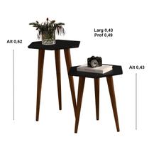 Jogo 2 mesas Lateral e Apoio Pés Palito Tampo Sextavado Cores - Comprar Moveis de Casa Jogo 2 mesas Lateral e Apoio Pés Palito Tampo Sextavado Cores - Comprar Moveis de Casa