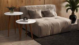 jogo 2 mesas retrô pés palito, lateral e apoio california - branco jogo 2 mesas retrô pés palito, lateral e apoio california - branco