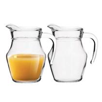 Jogo 2 Mini Jarra de Vidro Lisa com Alça Bar Buffet Restaurante Hotel Em Casa Tem 500ml