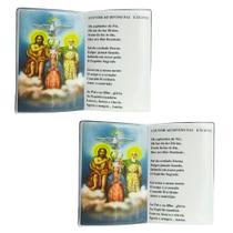 Jogo 2 Mini Livros de Oração Louvor ao Divino Pai Eterno Enfeite de Cerâmica Para Bancada 10x7cm Dicapri