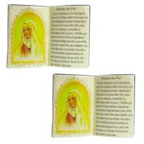 Jogo 2 Mini Livros de Oração Rainha da Paz Enfeite de Cerâmica Para Bancada 10x7cm Dicapri